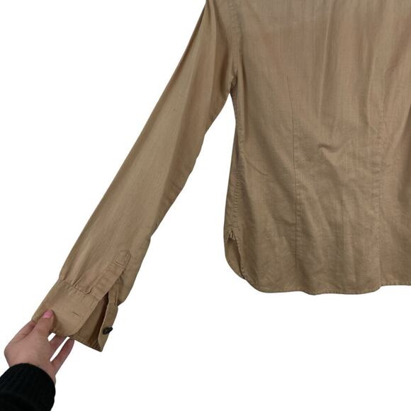 Double RL RRL Ralph Lauren Cotton Button Up Long Sleeve Utility Shirt Brown Sz 4 - Picture 9 of 11